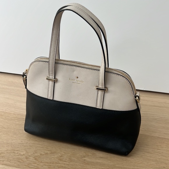 Kate Spade Sadie Dome Satchel in black and cream - Picture 4 of 4
